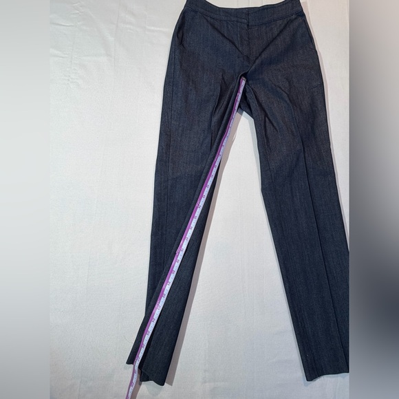 ST JOHN Dark Indigo Cotton Blend Denim Pants Sz 0 Made in USA Career Minimalist - Picture 6 of 7